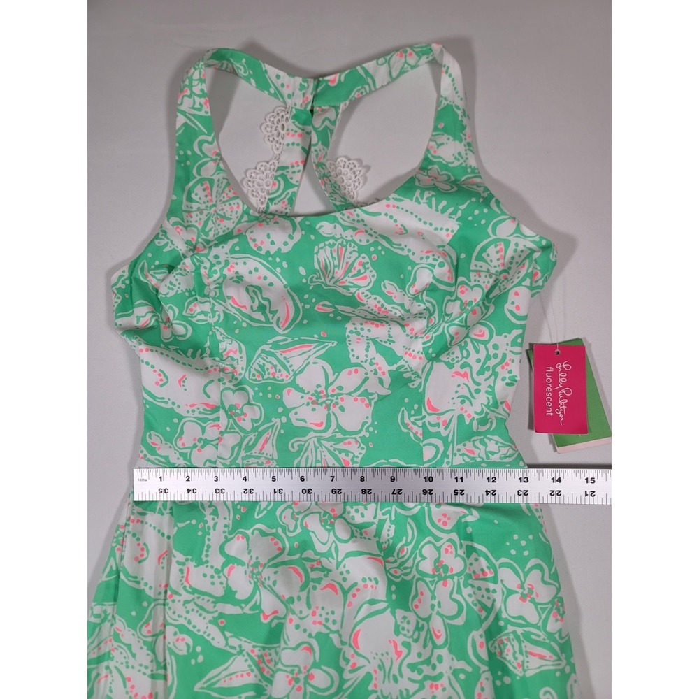 Lilly Pulitzer Fluorescent Sea Life Fit & Flare Dress Size 2 NWT Mint Green - Picture 10 of 12